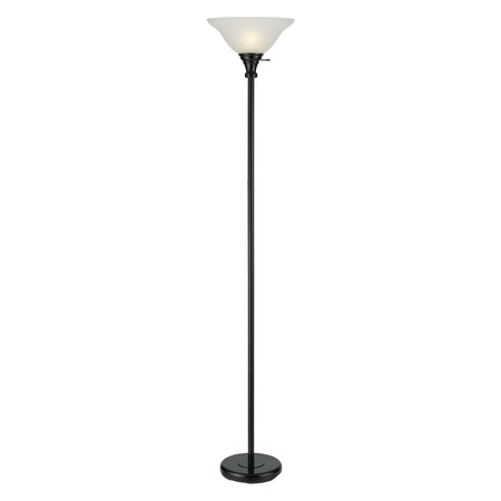 Black One Light Pedestal Base Torchier Floor Lamp -  CAL LIGHTING, BO-213-BK